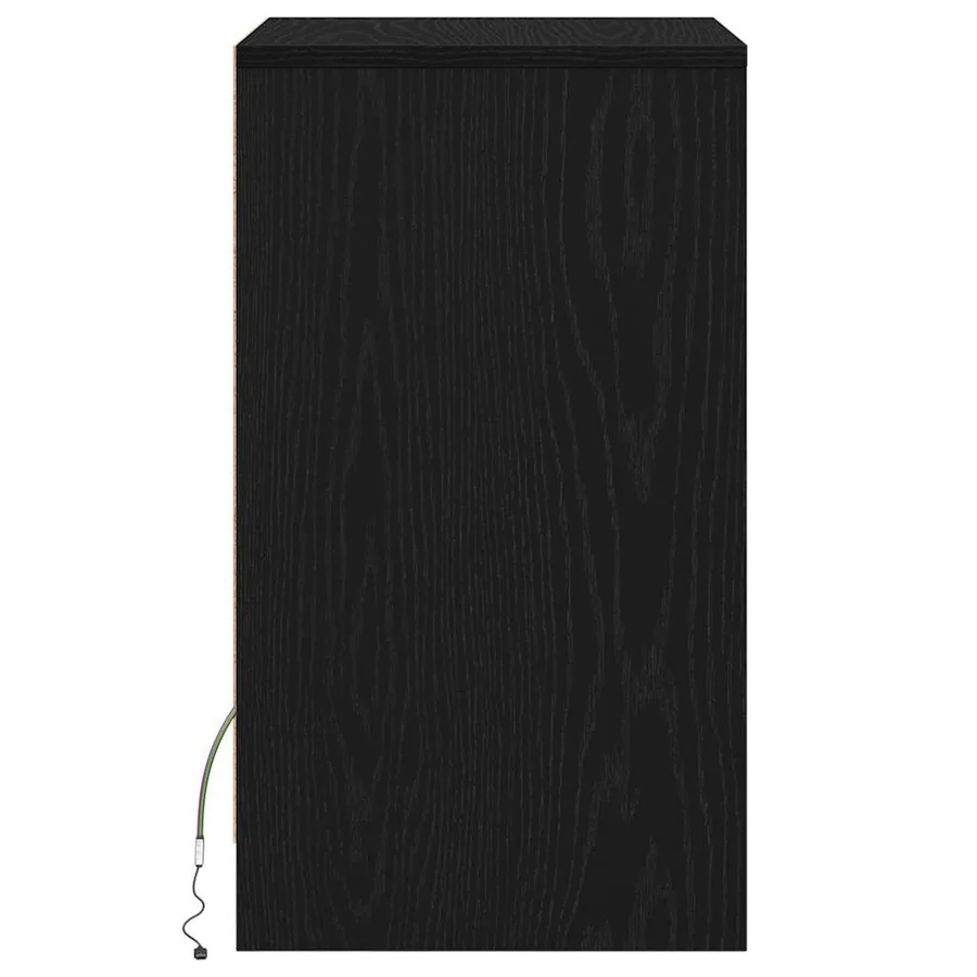 Armoire de chevet LED avec tiroir Chêne noir 38 x 34 x 61 cm - 7