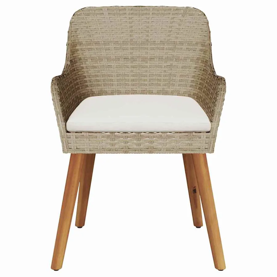 Chaise de jardin 2 pcs Beige 62,5 x 55 x 82 cm polyrotin - 5