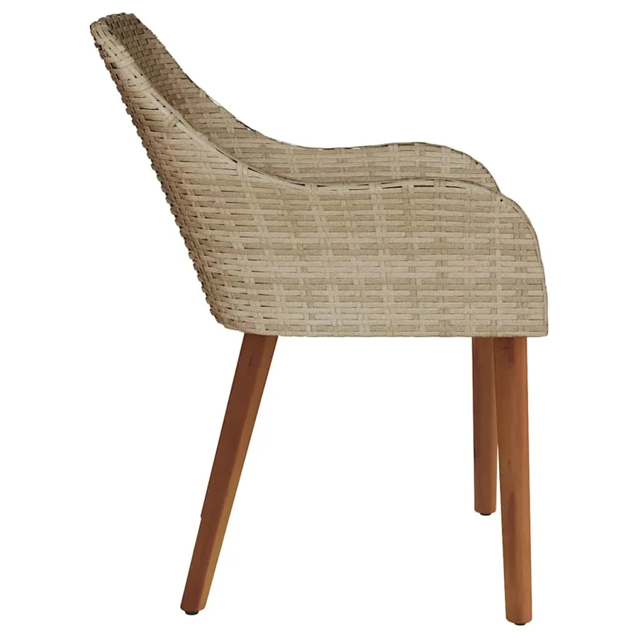 Chaise de jardin 2 pcs Beige 62,5 x 55 x 82 cm polyrotin - 6