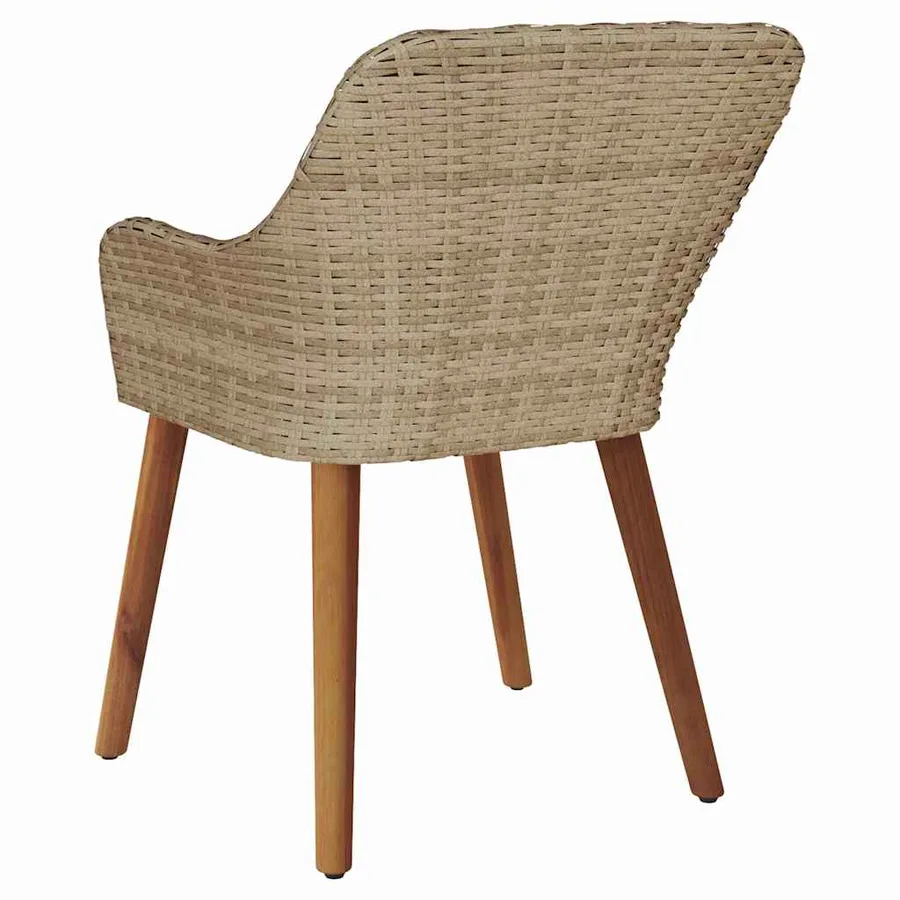 Chaise de jardin 2 pcs Beige 62,5 x 55 x 82 cm polyrotin - 7