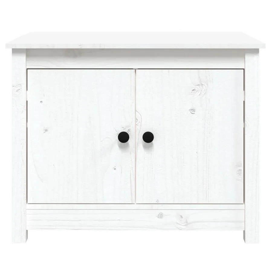 Table basse Blanc 71x49x55 cm Bois massif de pin - 6