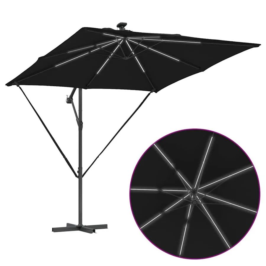 Parasol Noir 249 x 249 x 250 cm Polyester et Aluminium - 12