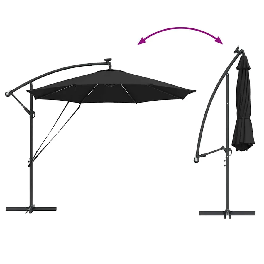 Parasol 294 x 294 x 248 cm Polyester et Aluminium Noir - 14