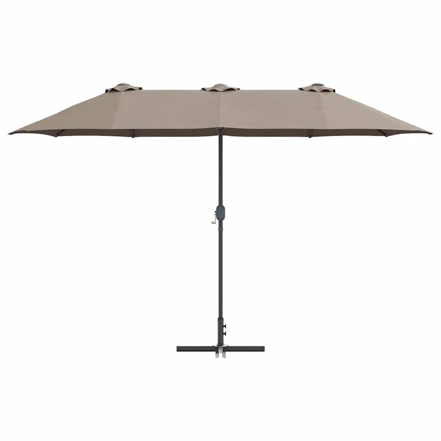 Parasol de jardin Taupe 370 x 197 x 239 cm - 5