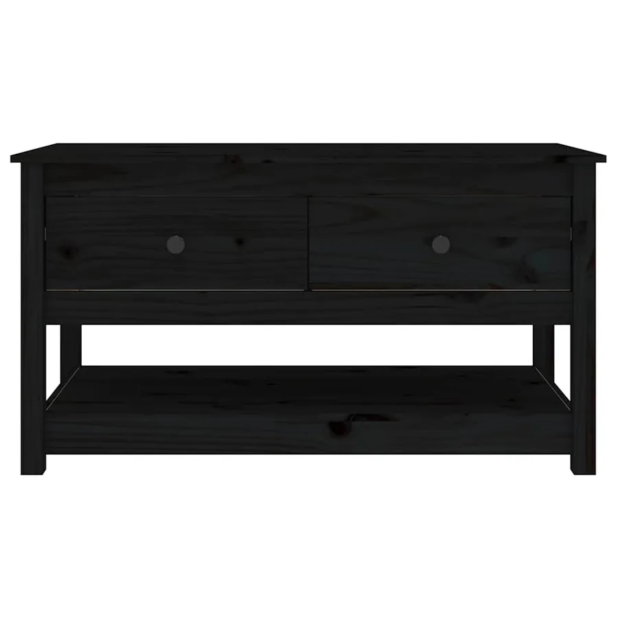 Table basse Noir 102x49x55 cm Bois massif de pin - 3