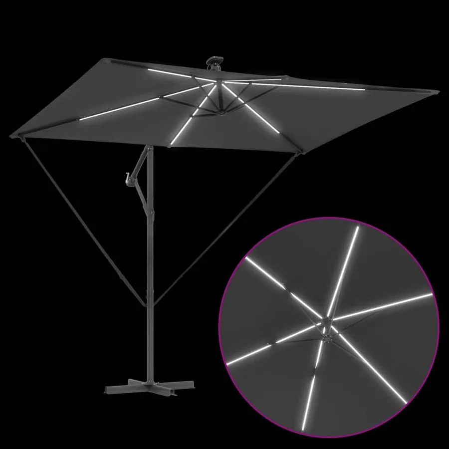 Parasol Anthracite 294 x 200 x 270 cm Polyester et Aluminium - 11