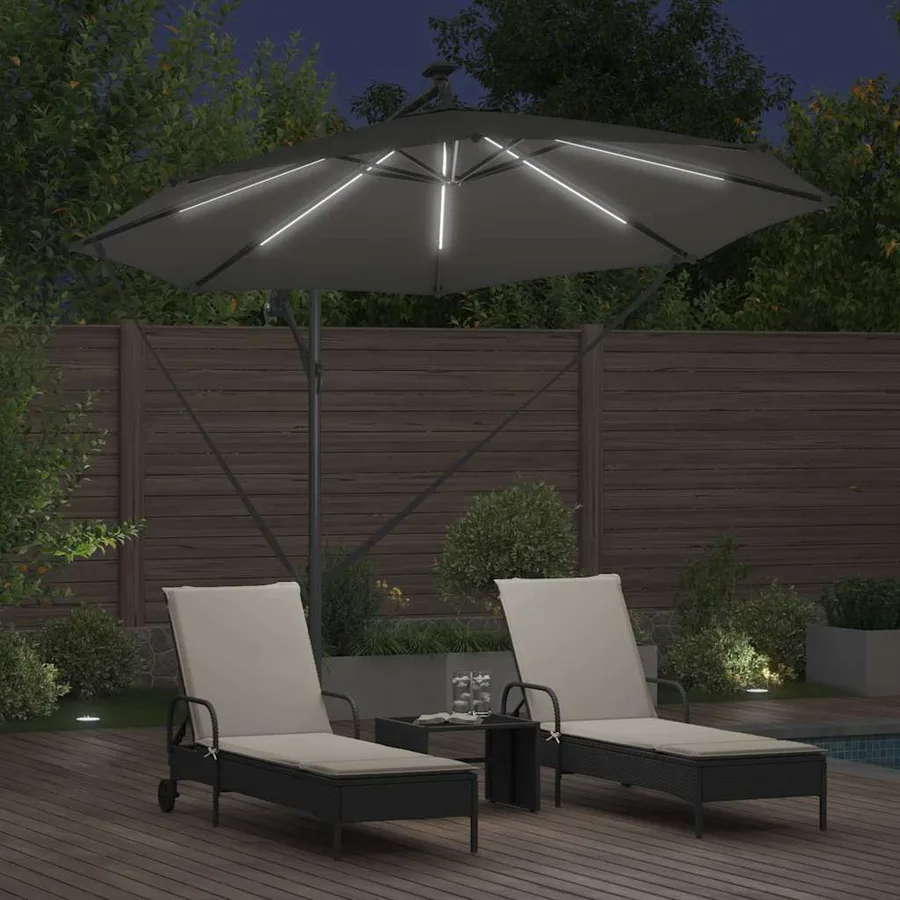 Parasol Anthracite 294 x 294 x 248 cm Polyester et Aluminium - 4