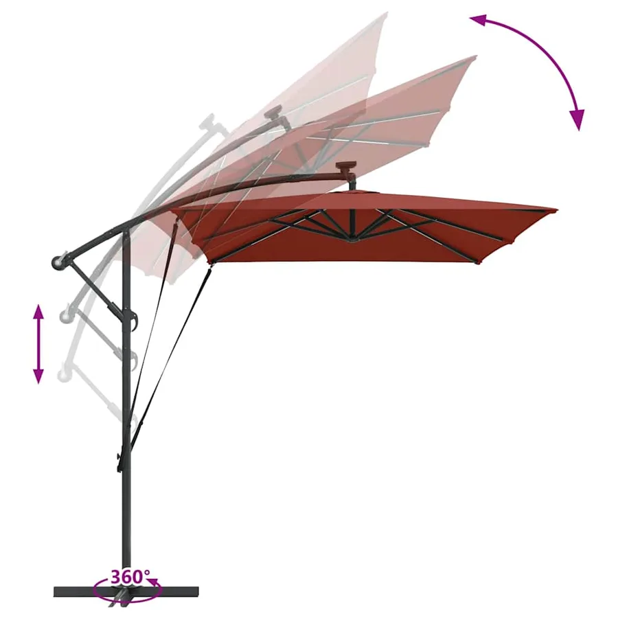 Parasol Terre cuite 294 x 200 x 270 cm Polyester et Aluminium - 13