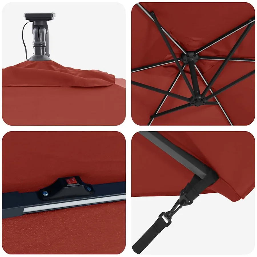 Parasol Terre cuite 294 x 200 x 270 cm Polyester et Aluminium - 9