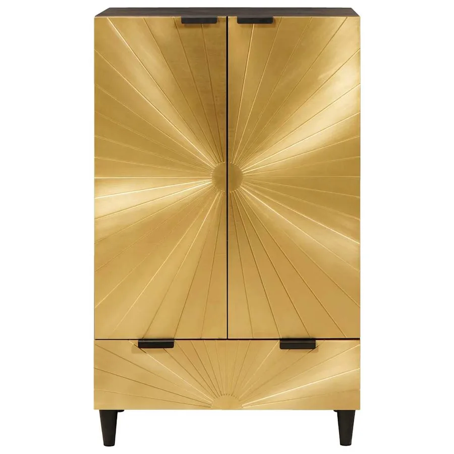 Meuble d'appoint avec tiroir Noir et or 60 x 33,5 x 100 cm - 3