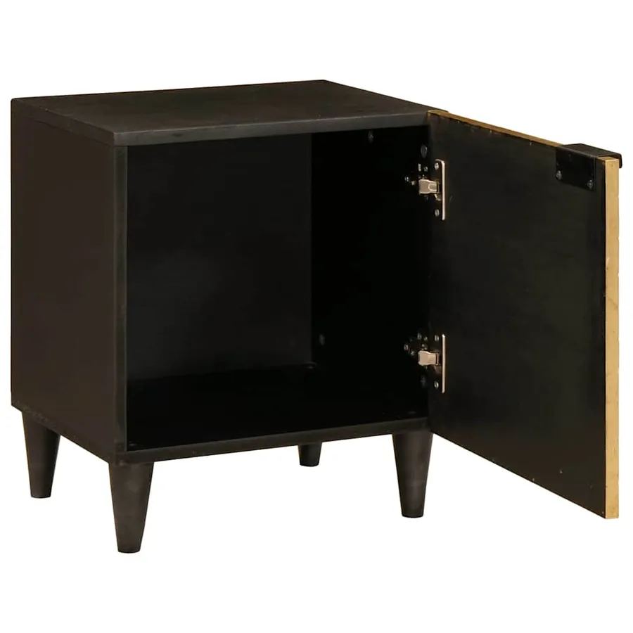 Table de chevet Noir et or 40 x 33 x 46 cm Bois d'ingénierie - 2