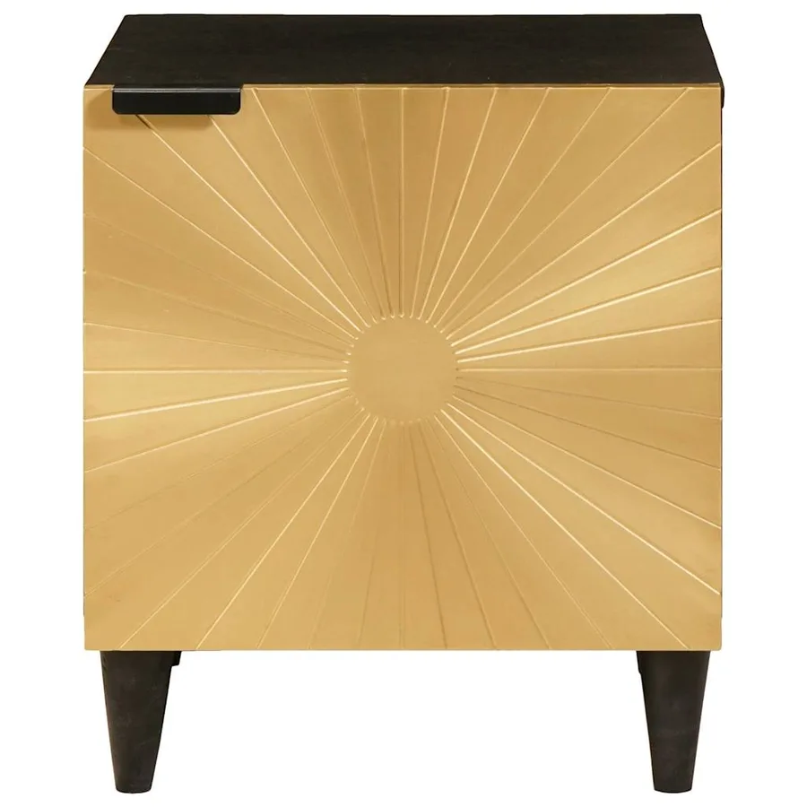 Table de chevet Noir et or 40 x 33 x 46 cm Bois d'ingénierie - 3