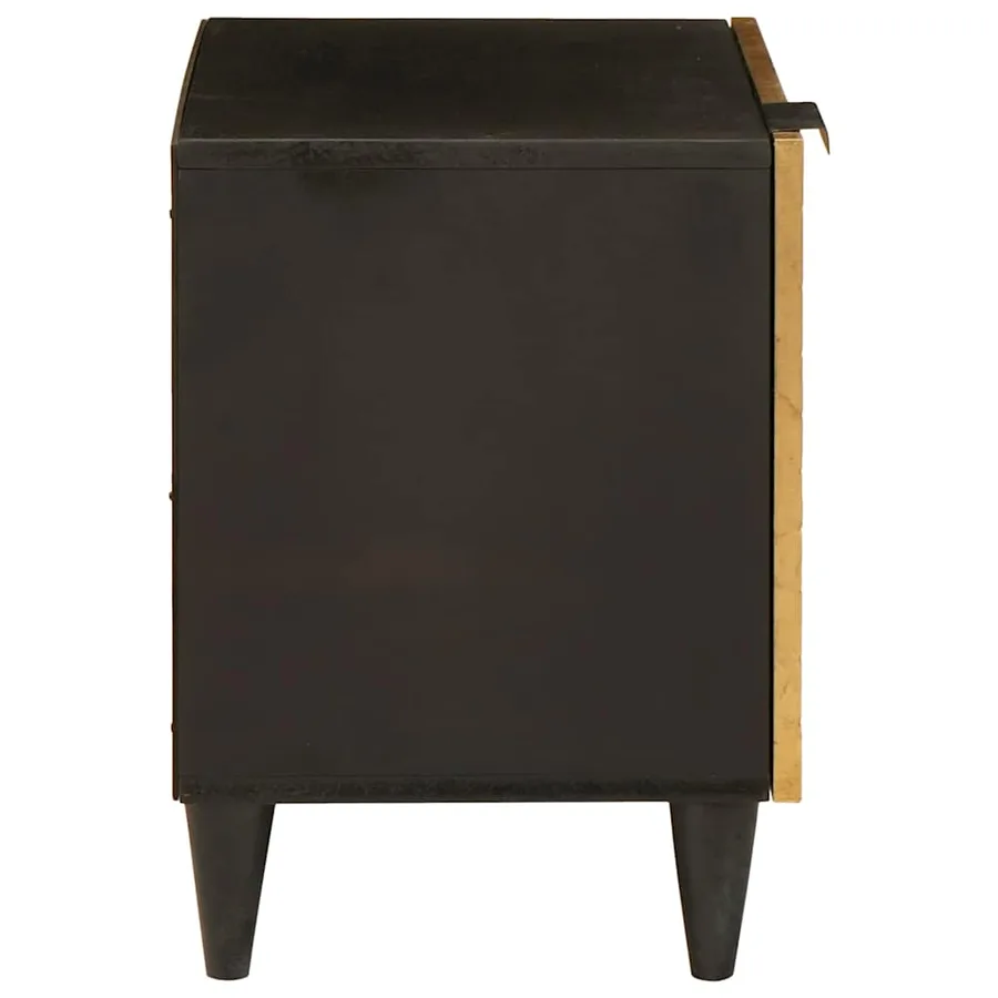 Table de chevet Noir et or 40 x 33 x 46 cm Bois d'ingénierie - 4