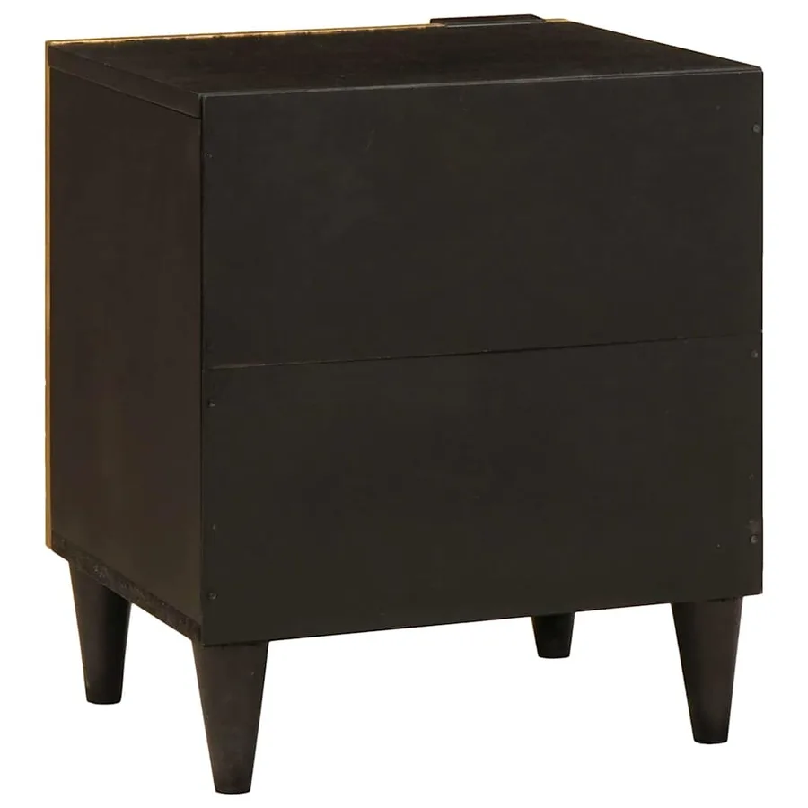 Table de chevet Noir et or 40 x 33 x 46 cm Bois d'ingénierie - 5