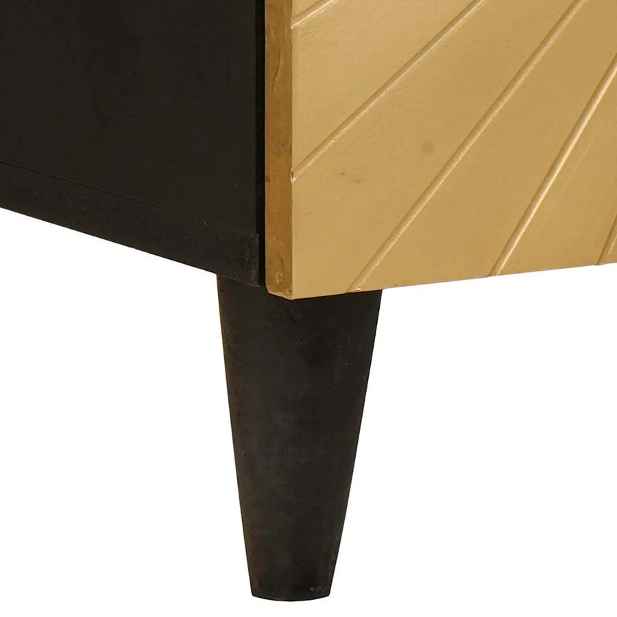 Table de chevet Noir et or 40 x 33 x 46 cm Bois d'ingénierie - 7