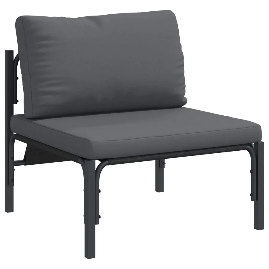 Ensemble de canapé de jardin avec coussin 6 pcs Noir Acier - 6