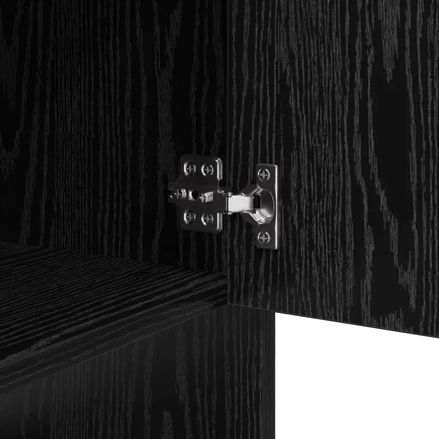 Buffet Chêne noir 97 x 29 x 75 cm Bois d'ingénierie - 8