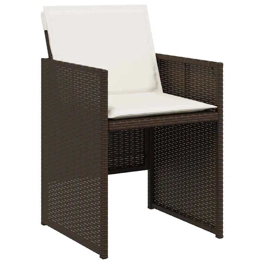 Chaises de jardin avec coussins lot de 4 marron résine tressée - 4