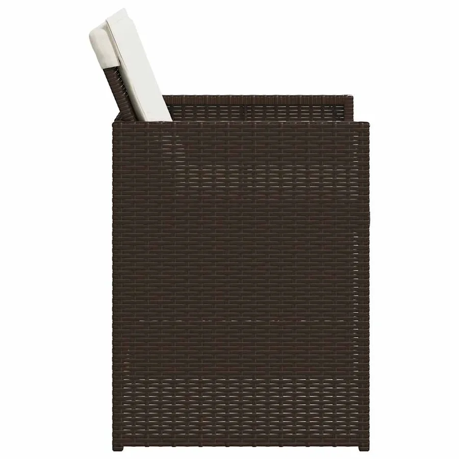 Chaises de jardin avec coussins lot de 4 marron résine tressée - 6