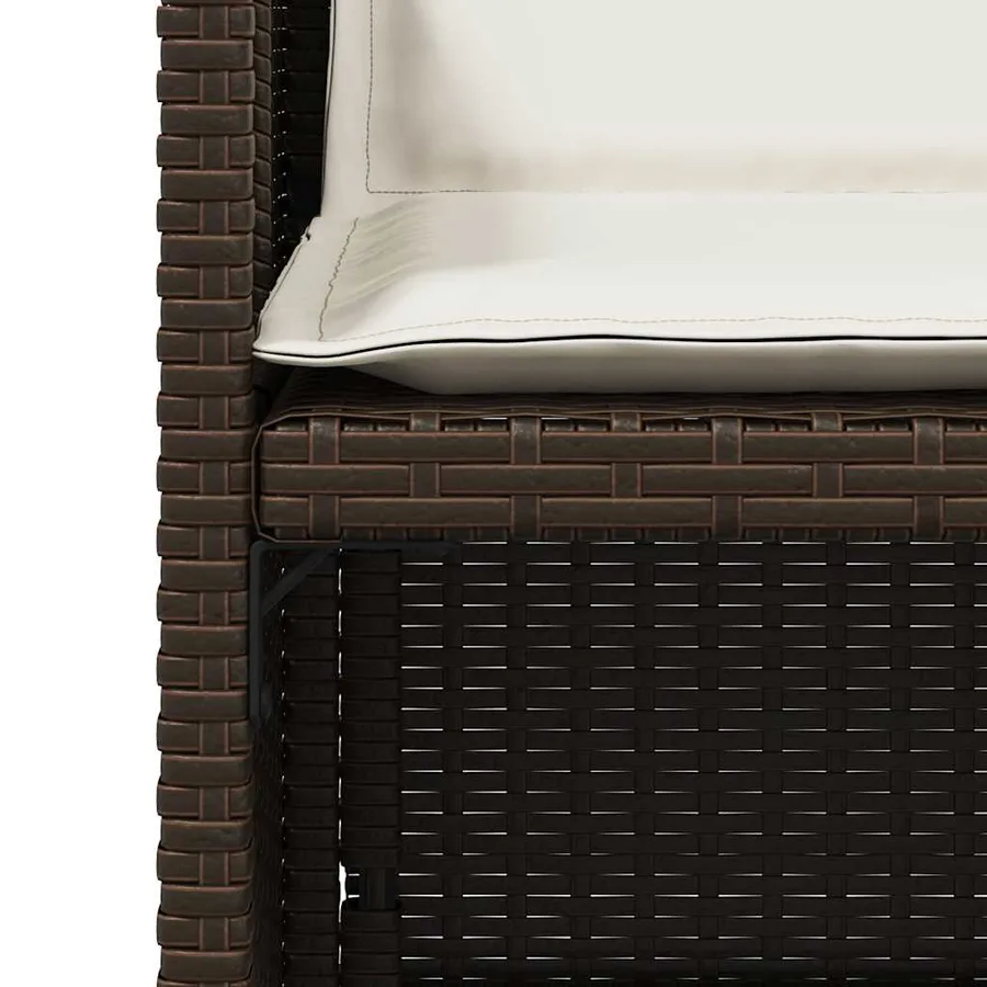 Chaises de jardin avec coussins lot de 4 marron résine tressée - 9