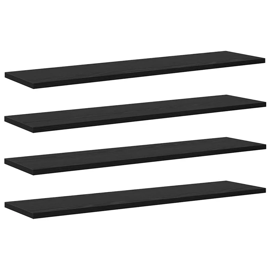 Étagère à livres 4 pcs Noir 80 x 20 x 1,5 cm Bois d'ingénierie - 2