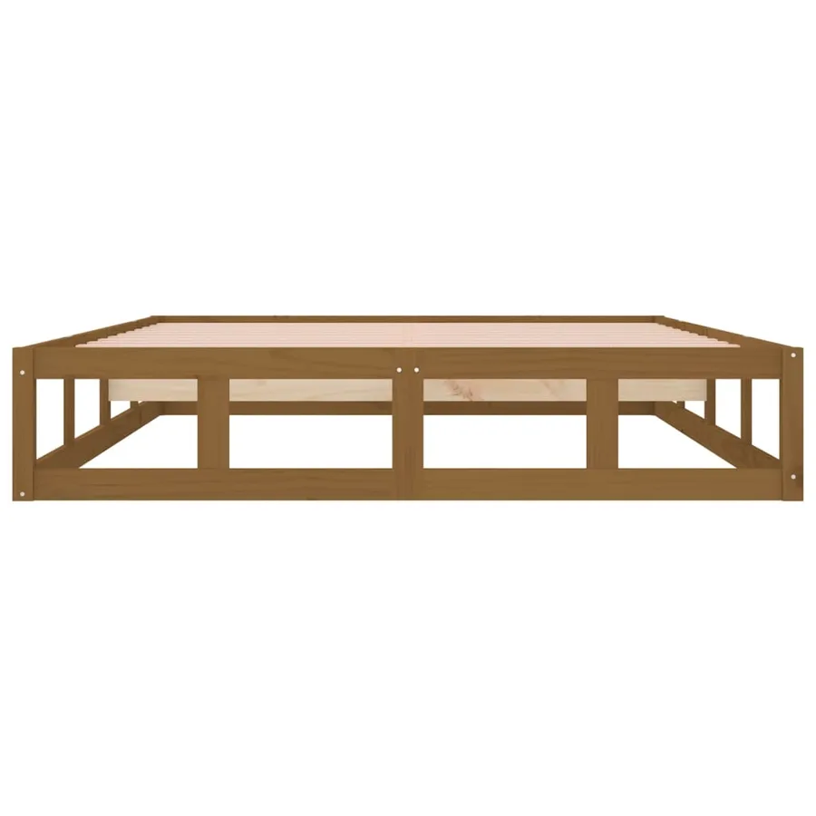 Cadre de lit sans matelas marron miel 120x190 cm bois massif - 5