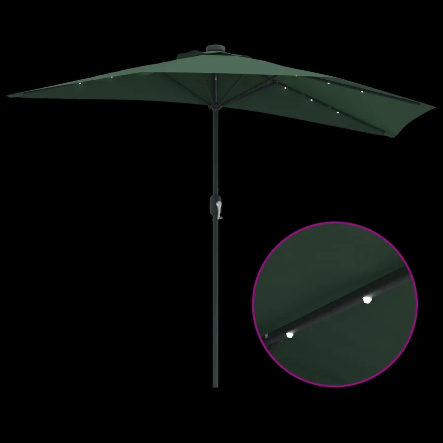 Parasol de jardin Vert 294 x 150 x 224 cm Polyester et Acier - 8