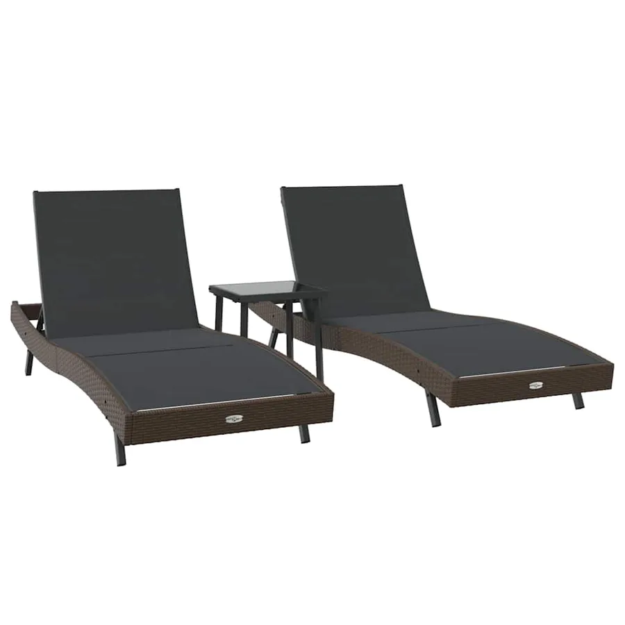 Transat 3 pcs Marron 197 x 70 x 82 cm polyrotin - 2