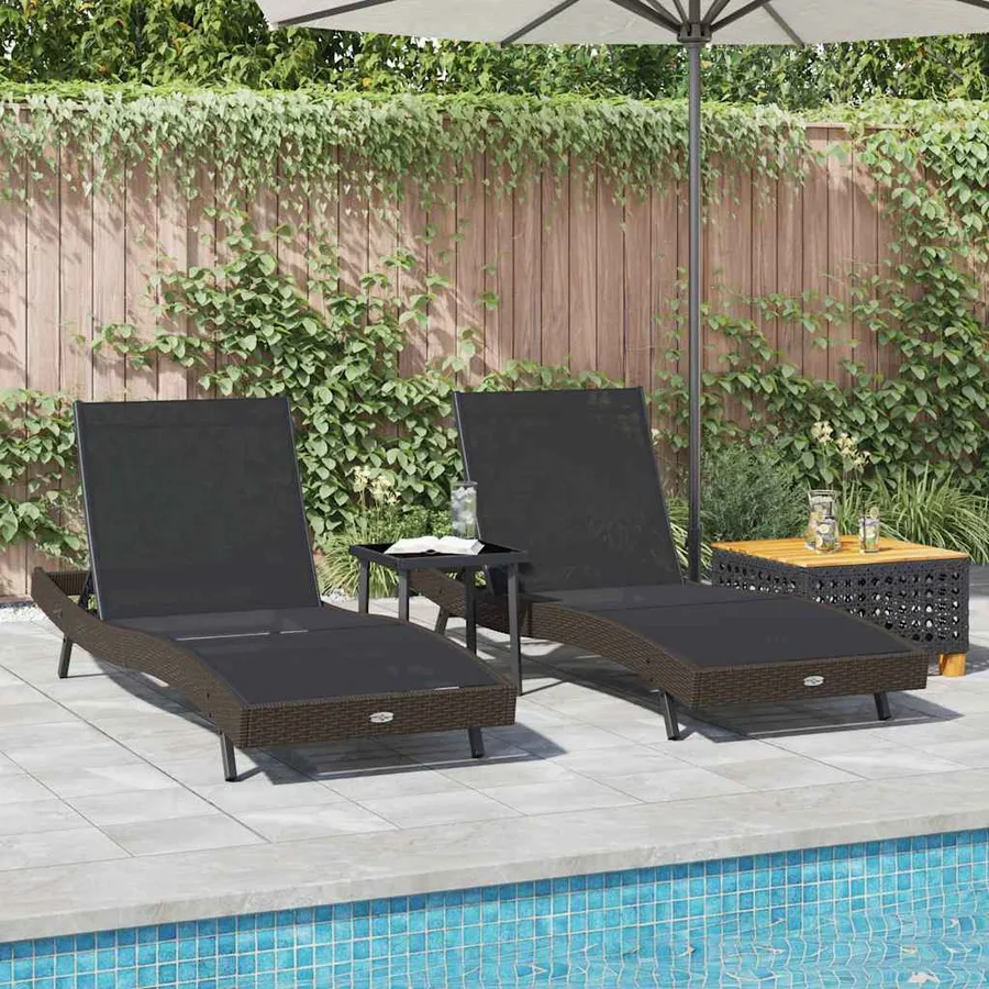 Transat 3 pcs Marron 197 x 70 x 82 cm polyrotin - 4