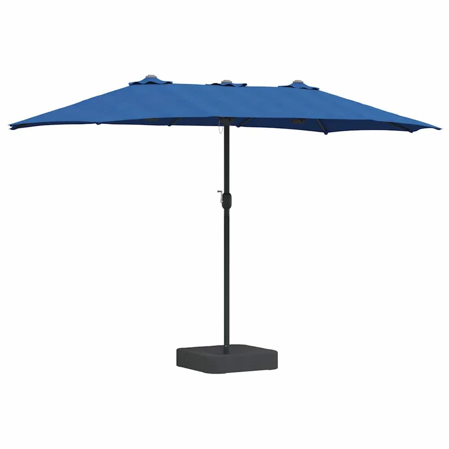 Parasol de jardin 385 x 209 x 244 cm Polyester et Acier Azur - 2