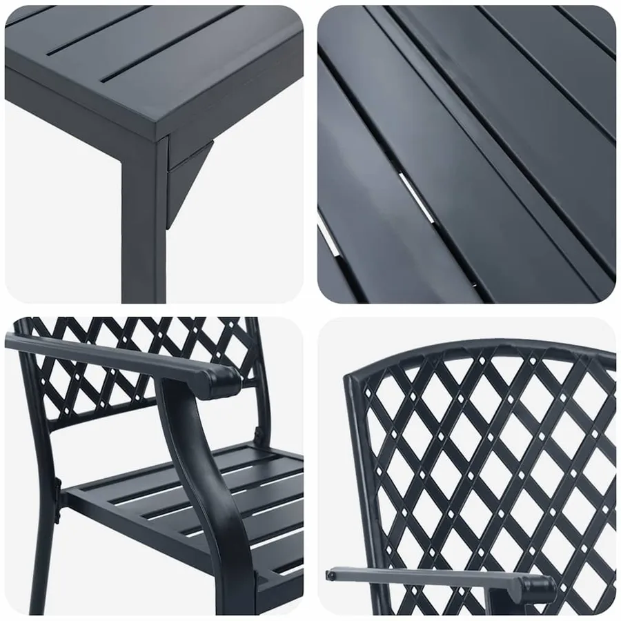 Ensemble de salle à manger pour jardin 9 pcs Anthracite - 9