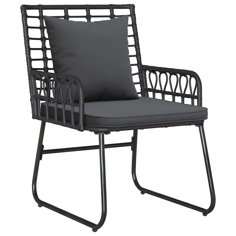 Ensemble de salle à manger pour jardin 3 pcs Noir et anthracite - 4