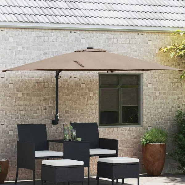 Parasol de jardin Taupe 248,5 x 247,5 x 160 cm