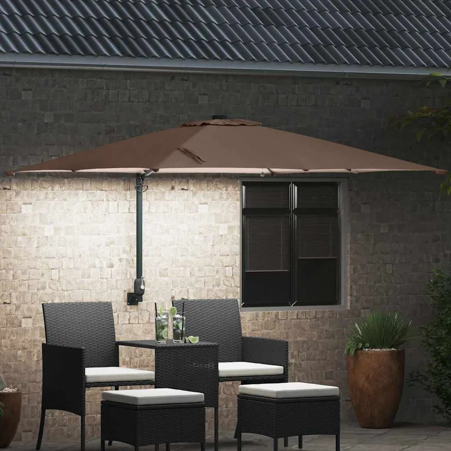 Parasol de jardin Taupe 248,5 x 247,5 x 160 cm - 3