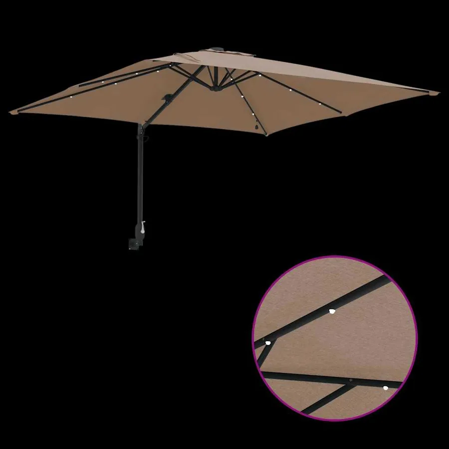Parasol de jardin Taupe 248,5 x 247,5 x 160 cm - 9