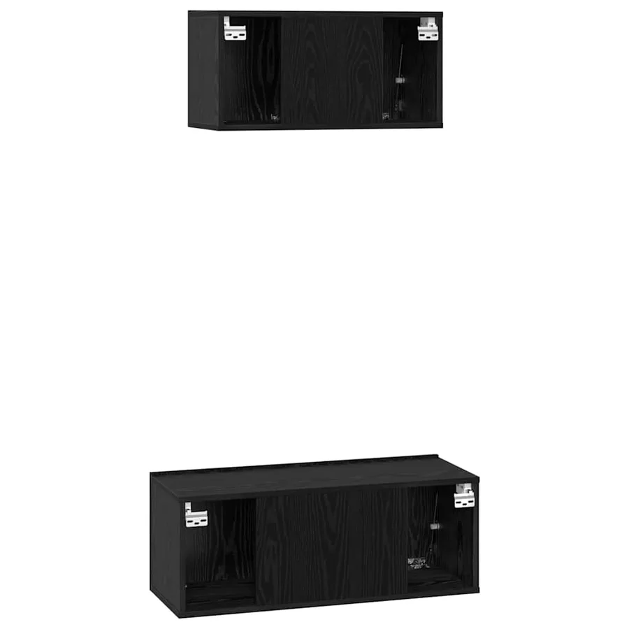 Ensemble meuble TV 2 pcs Chêne noir Bois d'ingénierie - 10