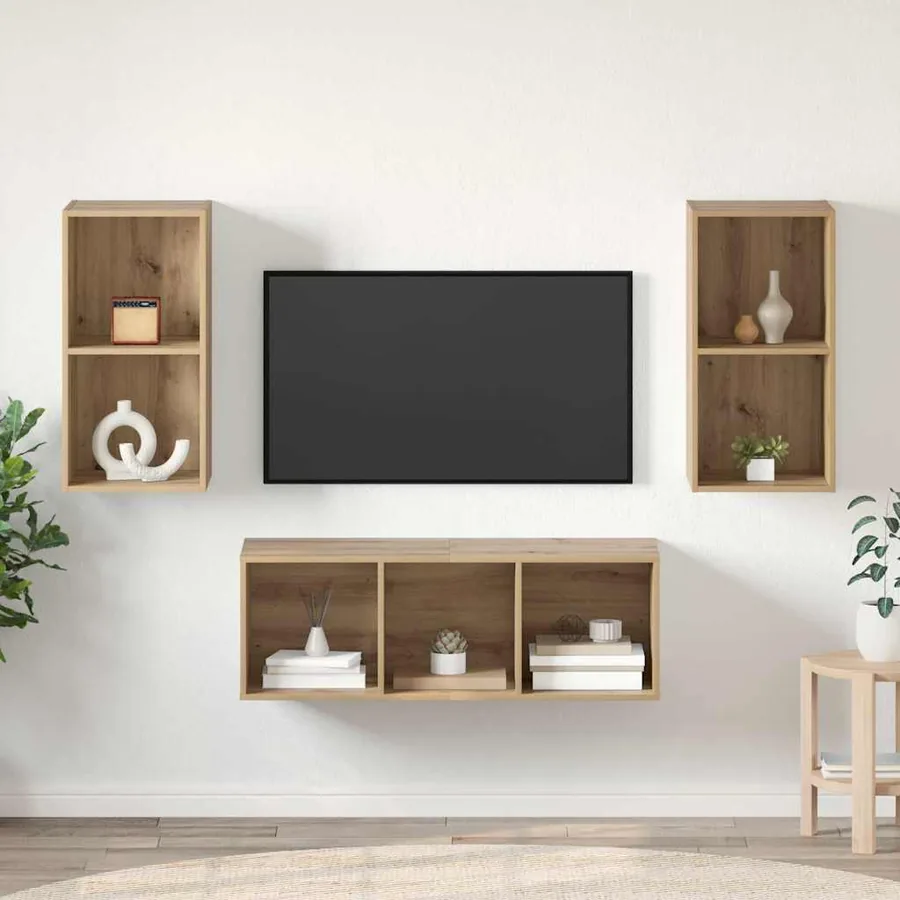 Ensemble meuble TV 3 pcs Chêne artisanal Bois d'ingénierie