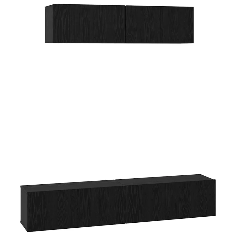 Ensemble meuble TV 4 pcs Chêne noir Bois d'ingénierie - 2