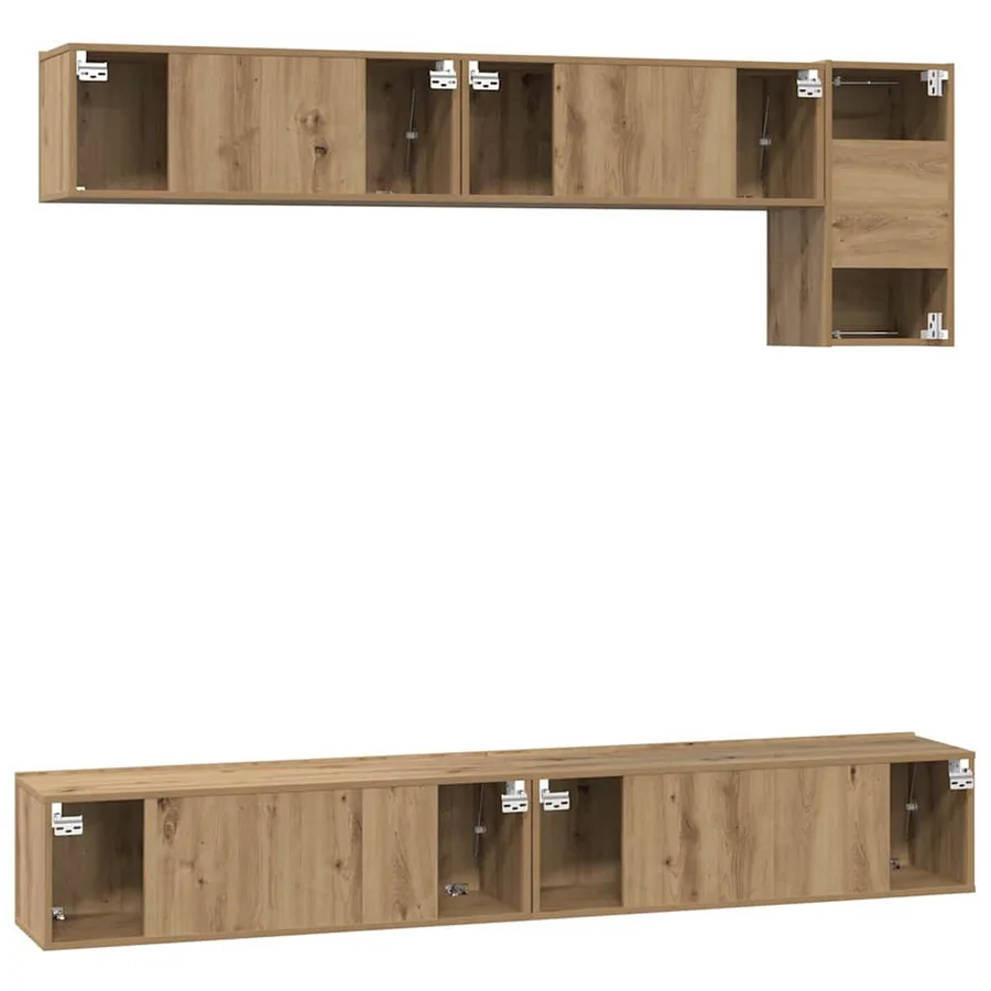 Ensemble meuble TV 5 pcs Chêne artisanal Bois d'ingénierie - 8