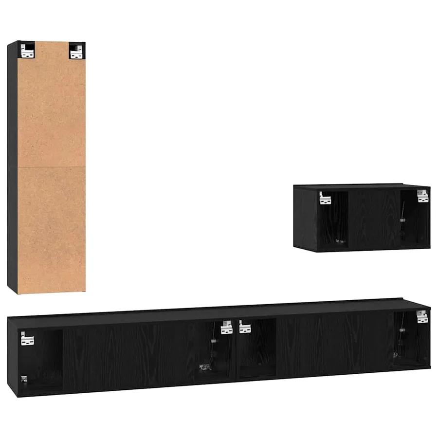 Ensemble meuble TV 4 pcs Chêne noir Bois d'ingénierie - 10