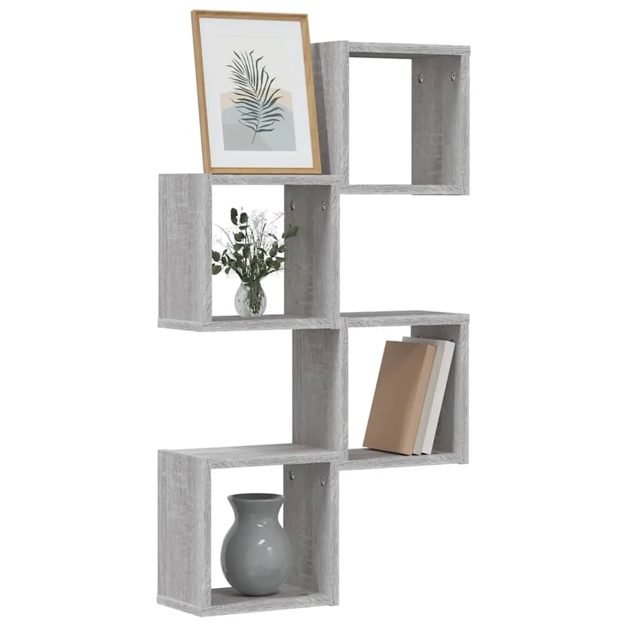 Étagères Murales avec étagère 4 pcs Gris Sonoma 26 x 15 x 26 cm - 3