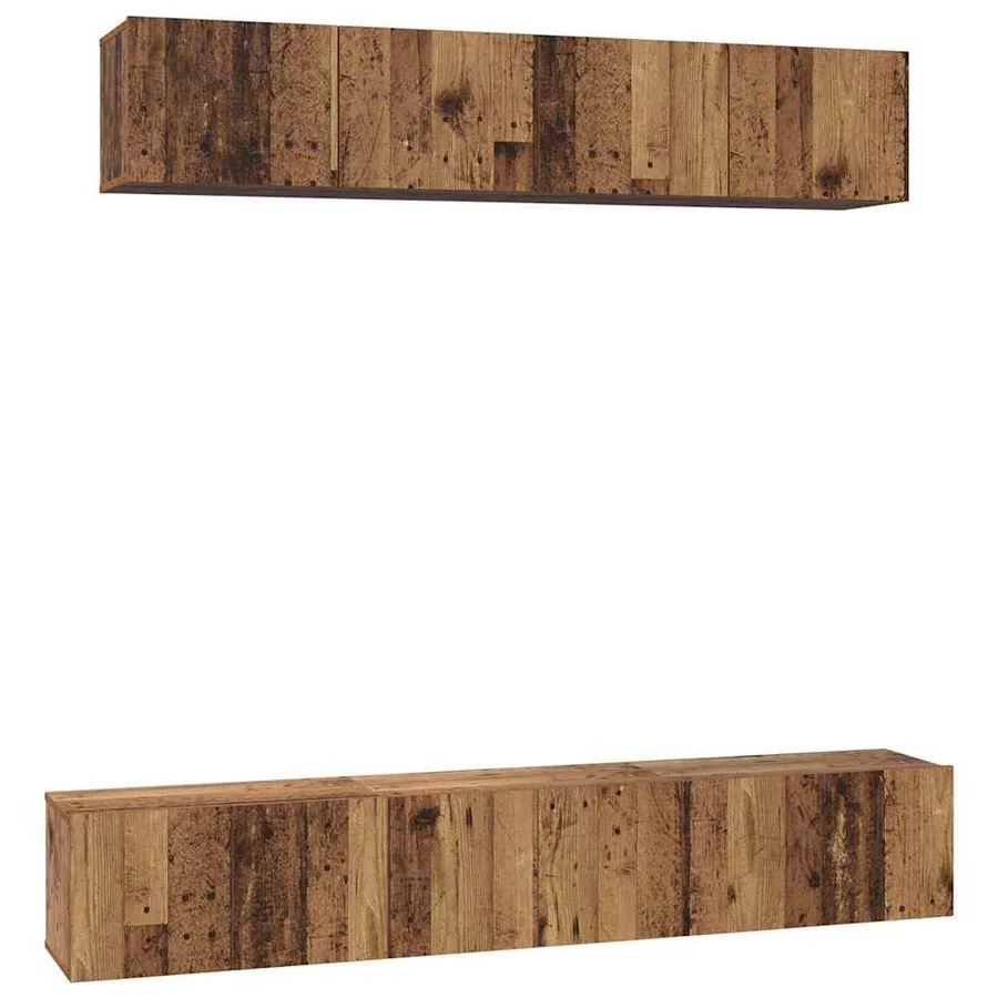 Ensemble meuble TV 5 pcs Bois Ancien Bois d'ingénierie - 2