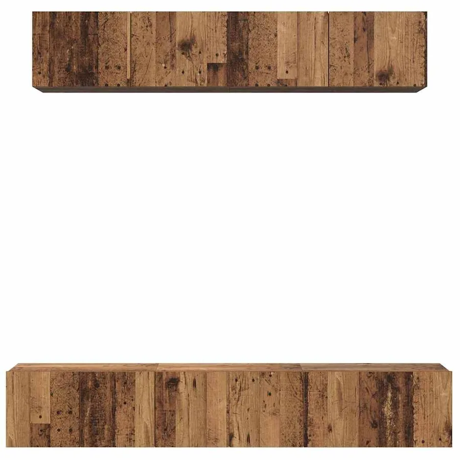 Ensemble meuble TV 5 pcs Bois Ancien Bois d'ingénierie - 7