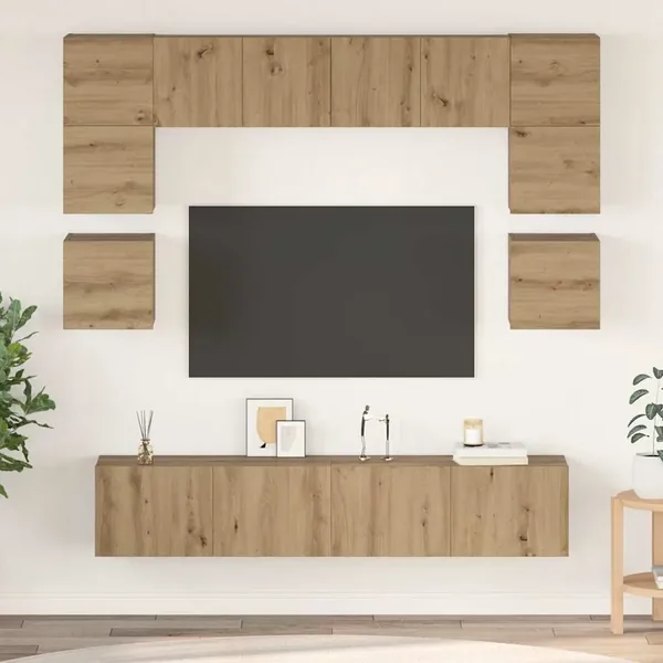 Ensemble meuble TV 8 pcs Chêne artisanal Bois d'ingénierie