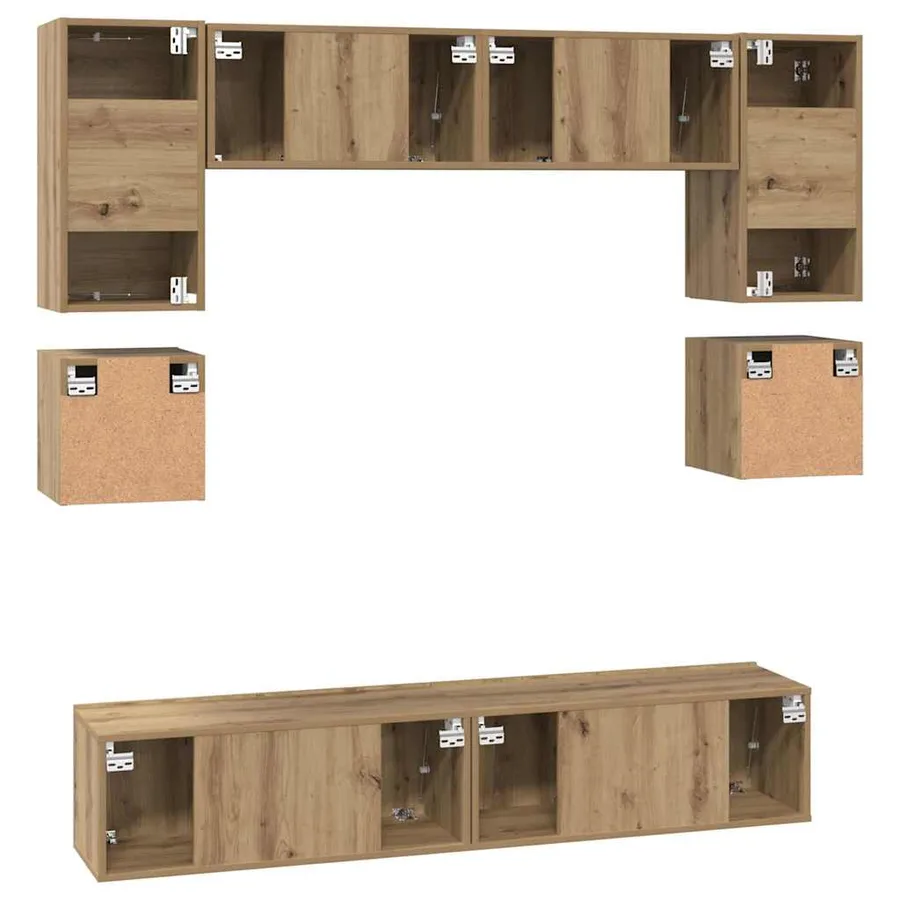 Ensemble meuble TV 8 pcs Chêne artisanal Bois d'ingénierie - 8