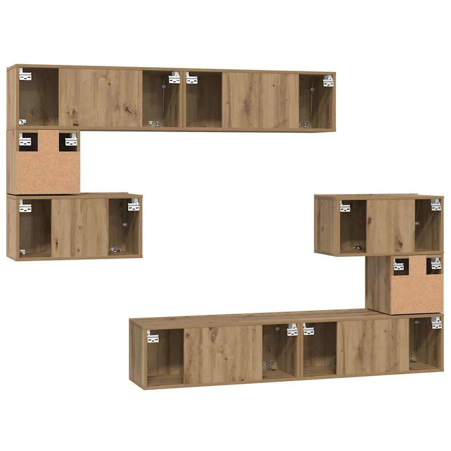 Ensemble meuble TV 8 pcs Chêne artisanal Bois d'ingénierie - 10