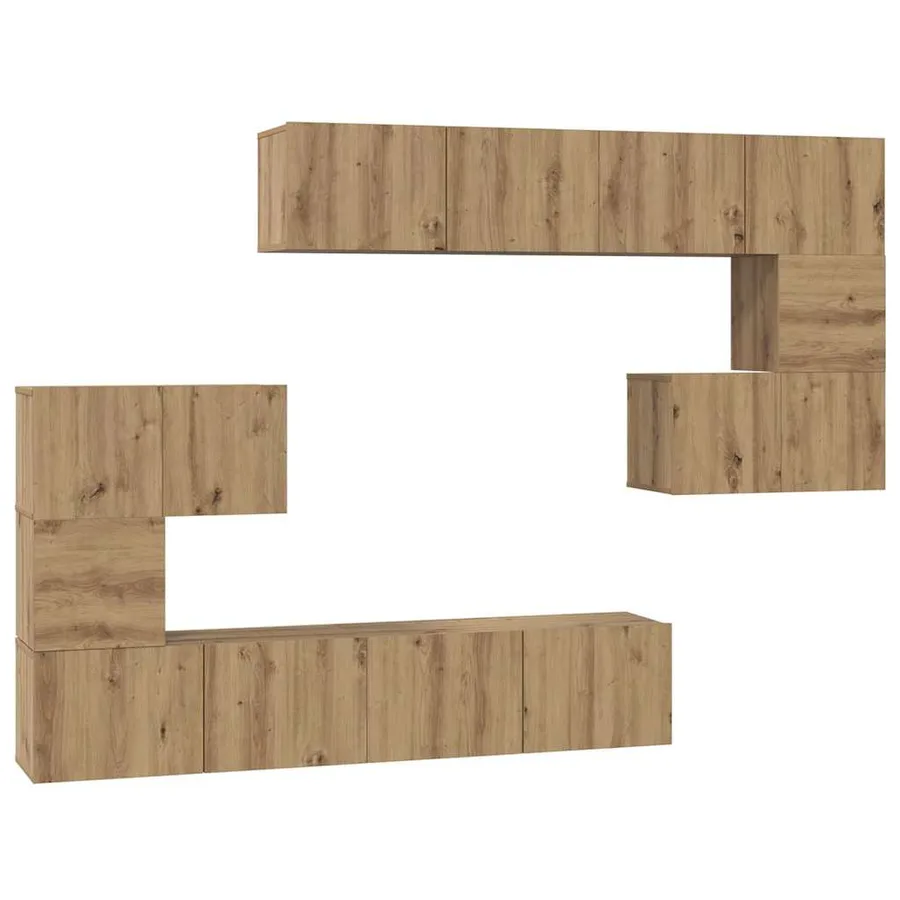 Ensemble meuble TV 8 pcs Chêne artisanal Bois d'ingénierie - 2