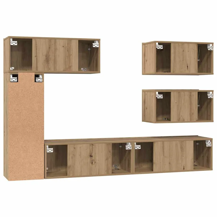 Ensemble meuble TV 6 pcs Chêne artisanal Bois d'ingénierie - 8
