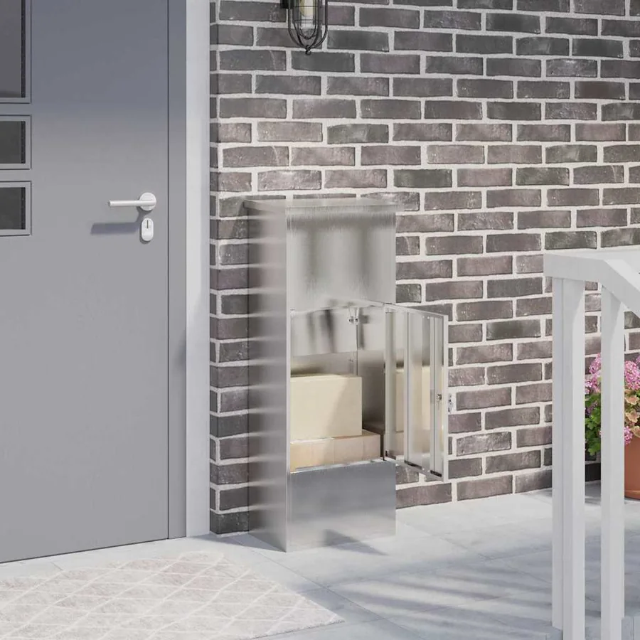 Boîte de dépôt de colis avec porte Argenté 44,5 x 29 x 110,5 cm
