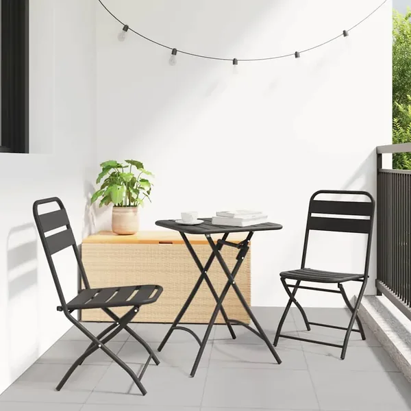 Chaise de jardin pliante 2 pcs Anthracite 42 x 52 x 82 cm